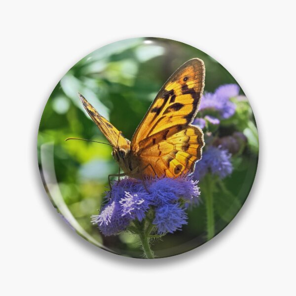 Item preview, Common brown butterfly on purple flower macro photo designed and sold by hendrikspix.