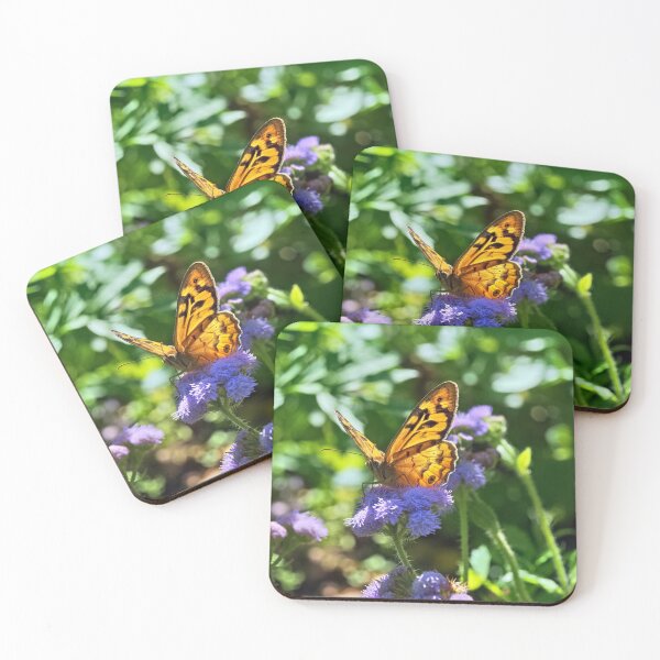 Item preview, Common brown butterfly on purple flower macro photo designed and sold by hendrikspix.