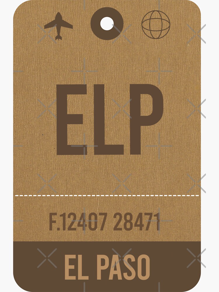 "El Paso Airport Vintage Luggage Tag" Sticker for Sale by