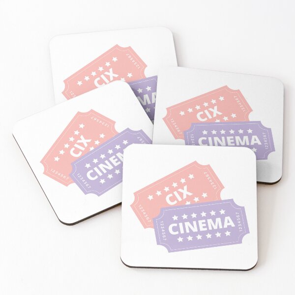 Item preview, CIX CINEMA Movie Tickets Cute Pastel Pink Purple designed and sold by SugarSaint.
