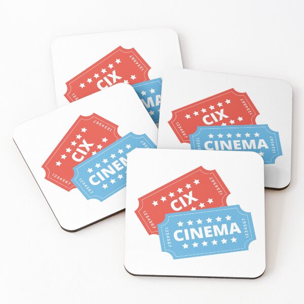 Item preview, CIX CINEMA Movie Tickets Cute Pastel Red Blue designed and sold by SugarSaint.