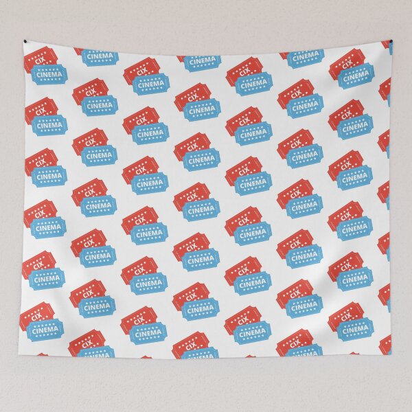 Item preview, CIX CINEMA Movie Tickets Cute Pastel Red Blue designed and sold by SugarSaint.