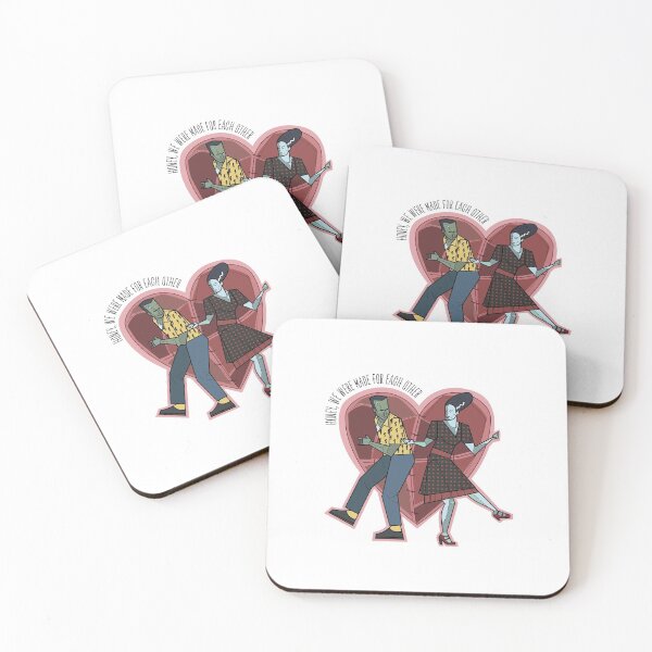 Frankenstein and Bride dancing Coasters (Set of 4)