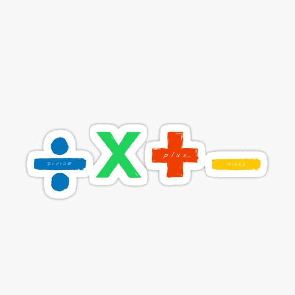 ed merean dividieren plus minus plus + - X% Musik HD 4K Mathe Sticker