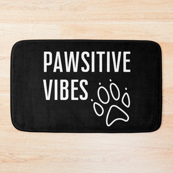 Item preview, Pawsitive (positive) vibes. Capitals, pawprint. designed and sold by JellyBeenzz.