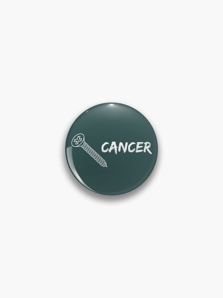 Thumbnail 1 of 3, Pin, Screw Cancer (White Lettering) designed and sold by Ragulee.