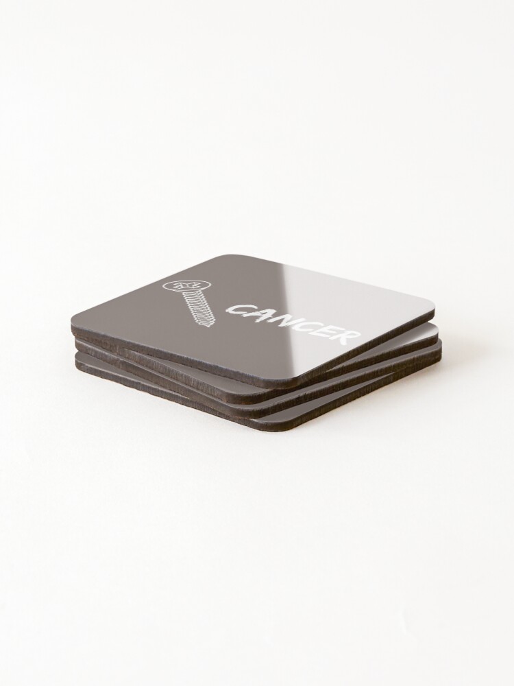 Thumbnail 4 of 5, Coasters (Set of 4), Screw Cancer (White Lettering) designed and sold by Ragulee.