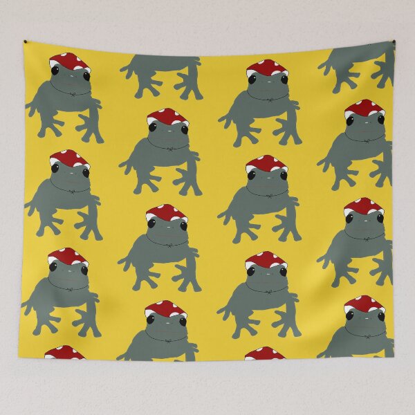 Item preview, frog with a mushroom hat designed and sold by maybechickentho.