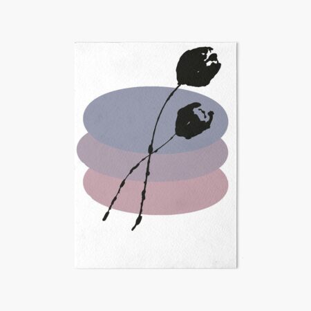 Pastel and Black Ink Tulip Art Board Print