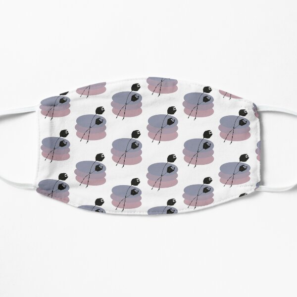 Pastel and Black Ink Tulip Flat Mask