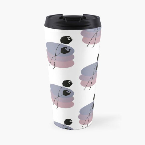 Pastel and Black Ink Tulip Travel Mug