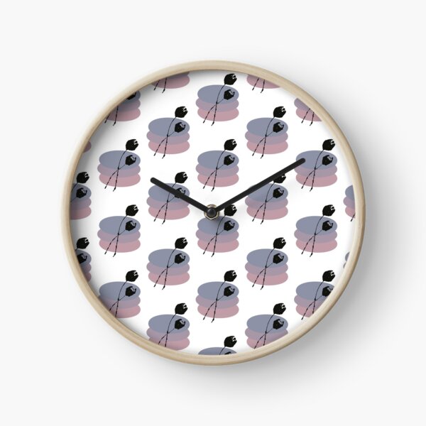 Pastel and Black Ink Tulip Clock