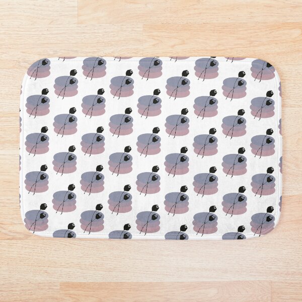 Pastel and Black Ink Tulip Bath Mat