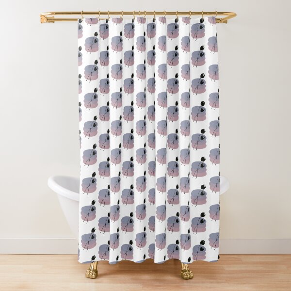 Pastel and Black Ink Tulip Shower Curtain