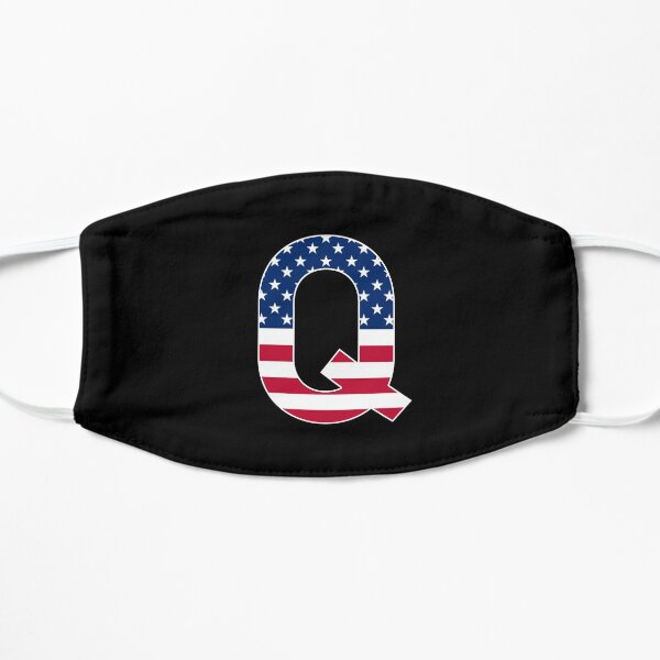 Letter Q Capital Alphabet Q American Flag Gifts Flat Mask