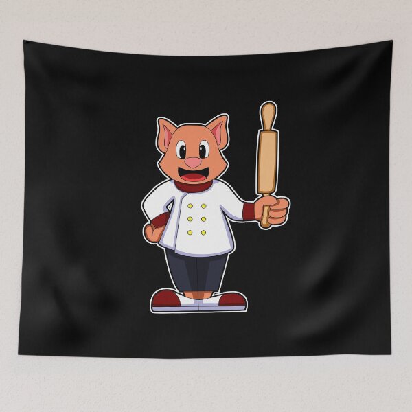 Item preview, Cat as Cook with Cooking apron & Rolling pin designed and sold by Snabdesign84.