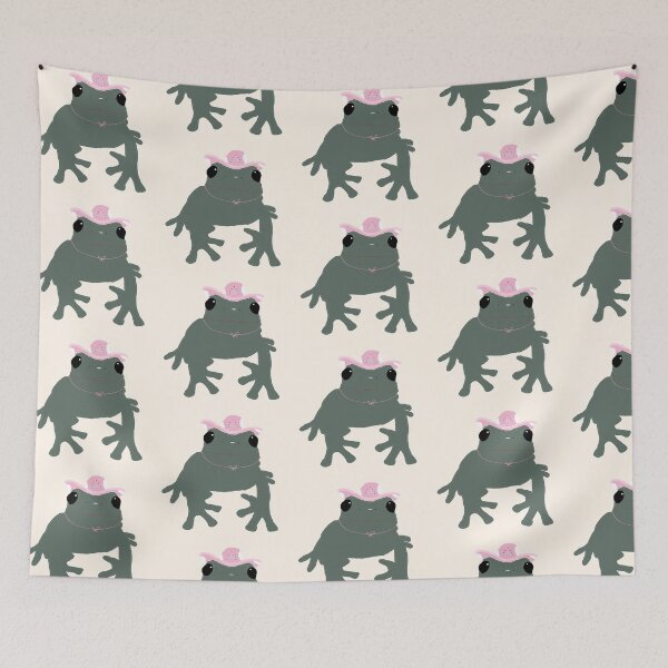 Item preview, frog in a cowgirl hat designed and sold by maybechickentho.