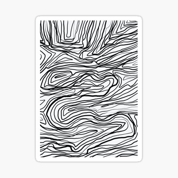 Black and White Lines Sticker