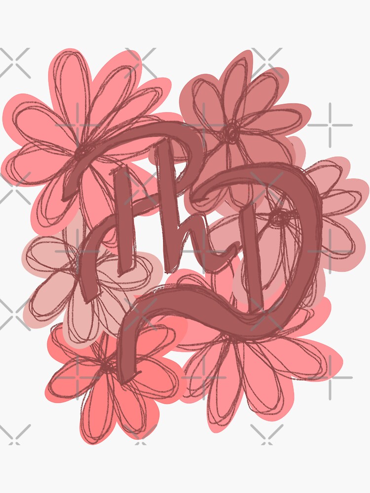 Thumbnail 3 of 3, Sticker, PhD and flowers designed and sold by PhDoer.