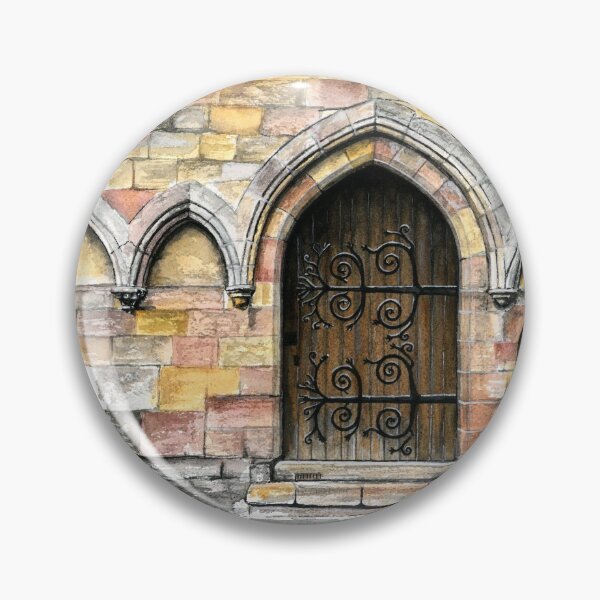 Item preview, Medieval Door Original Watercolor Painting, Bolton Abbey, Yorkshire, England designed and sold by Antigone Damigou.