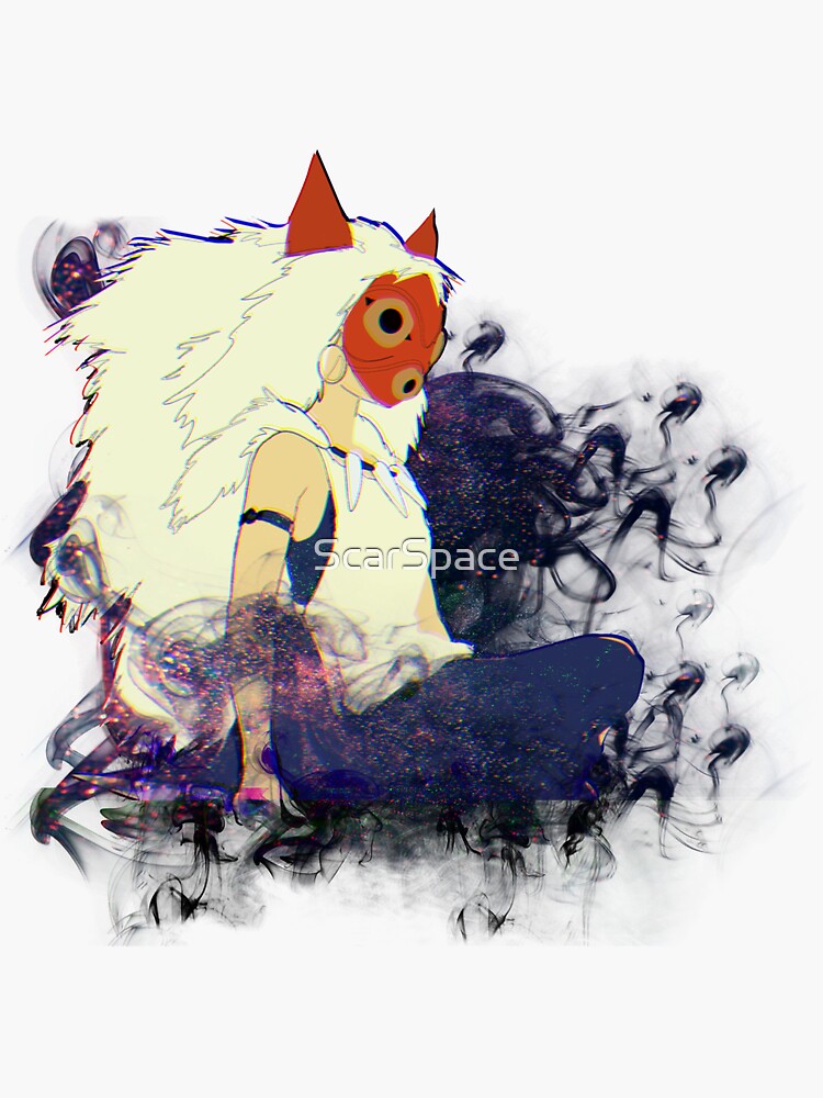 Masked Princess Mononoke Illustration - Smoke And Magical Fog by ScarSpace