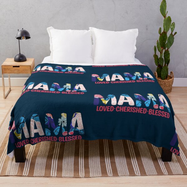Item preview, Floral Mama Love Cherished and Blessed Print designed and sold by DRHArtistry.