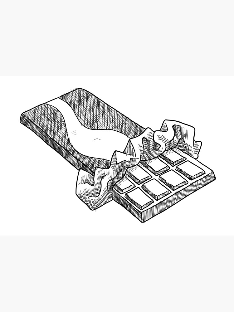 "Chocolate Bar drawing" Hardcover Journal for Sale by digsterdesigns