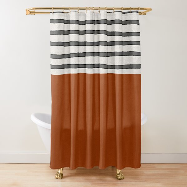Disover Burnt orange stripes Shower Curtain