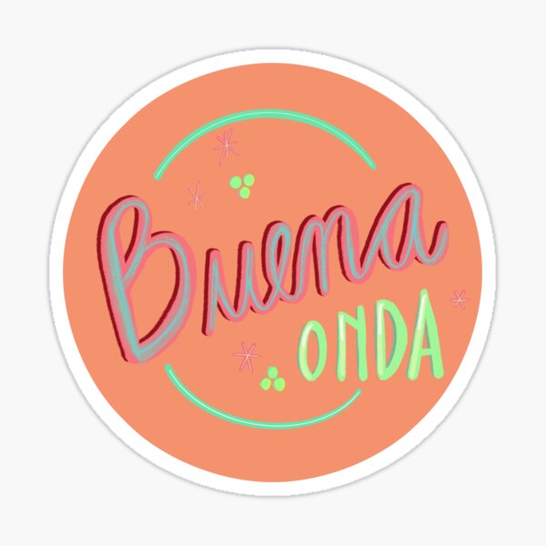 Vista previa del artículo con la obra «Buena Onda», diseñado y vendido por redstitchlab.