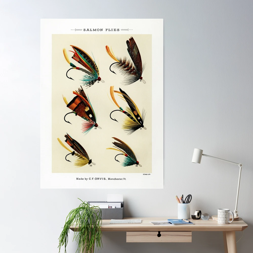 Salmon Flies for Fishing Poster for Sale by redoARTstore