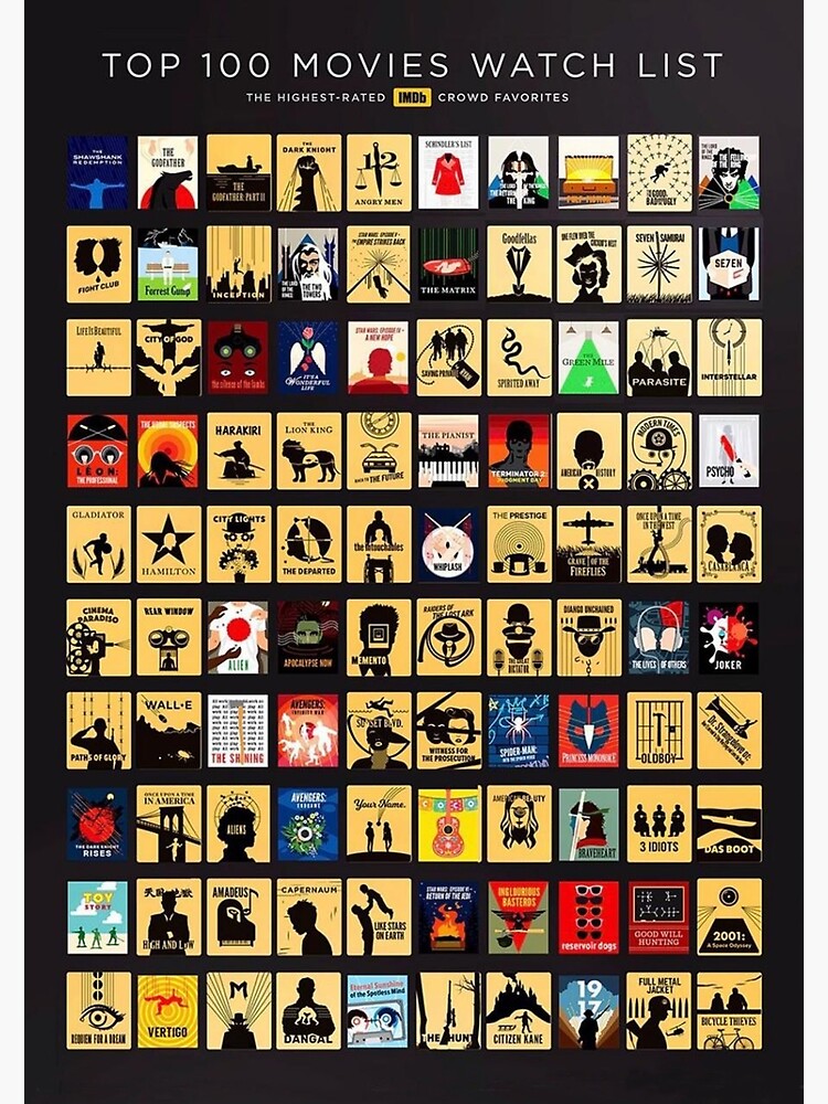 "Top 100 Movie Watch List" Poster for Sale by alexstwingt | Redbubble