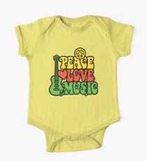 Body de manga corta para bebé Reggae Peace Love Music