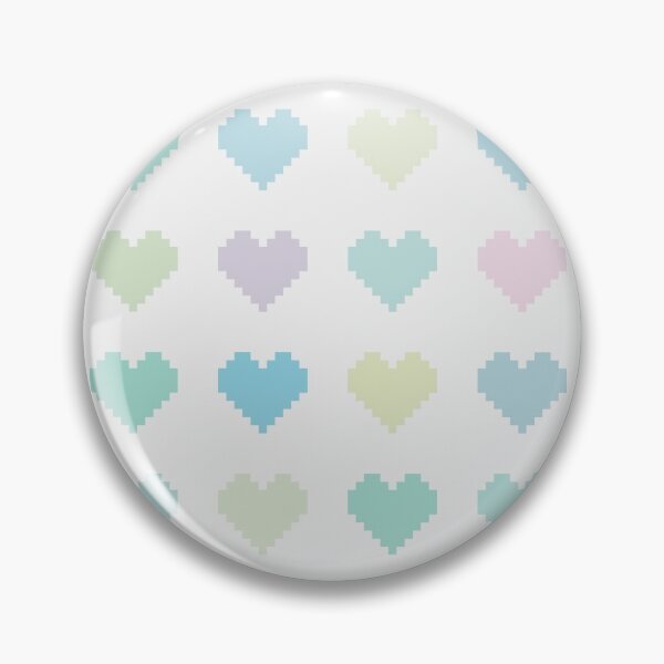 Item preview, 20 pixel design hearts in pastel tones - blue green - on light gray designed and sold by greatnorris.