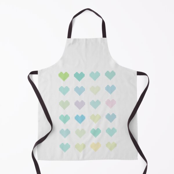 Item preview, 20 pixel design hearts in pastel tones - blue green - on light gray designed and sold by greatnorris.