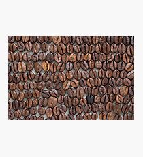 Coffee beans on a linen tablecloth. Photographic Print