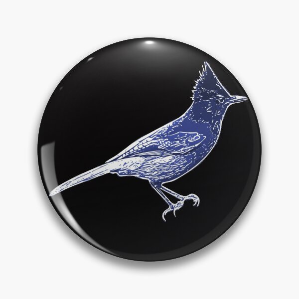 Item preview, Steller's Jay Blue White Print  designed and sold by designsasstultd.
