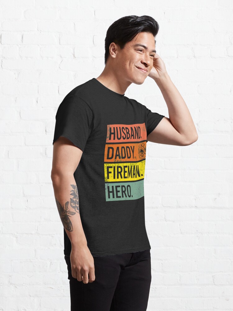 Disover Husband Daddy Fireman Hero Classic T-Shirt