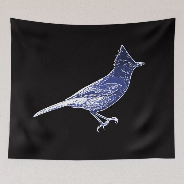 Item preview, Steller's Jay Blue White Print  designed and sold by designsasstultd.