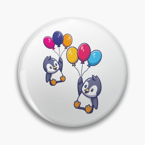 Item preview, cute penguins with bloons designed and sold by YOUR SHOP.