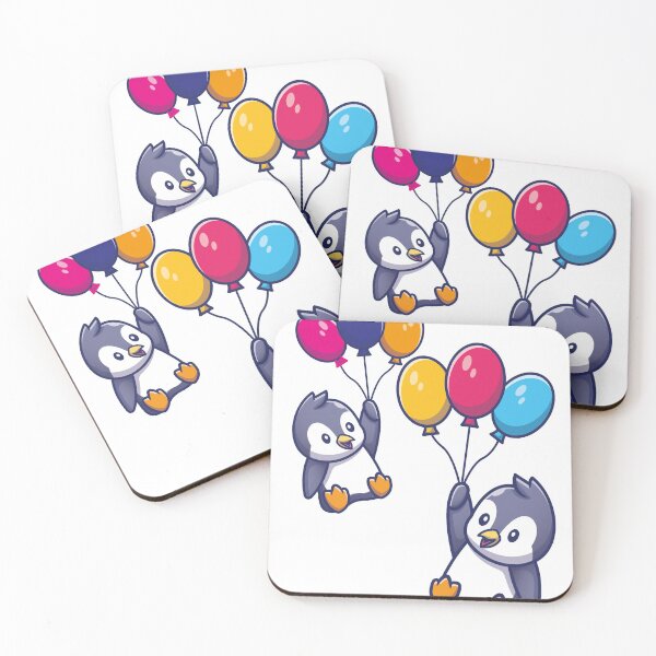 Item preview, cute penguins with bloons designed and sold by YOUR SHOP.