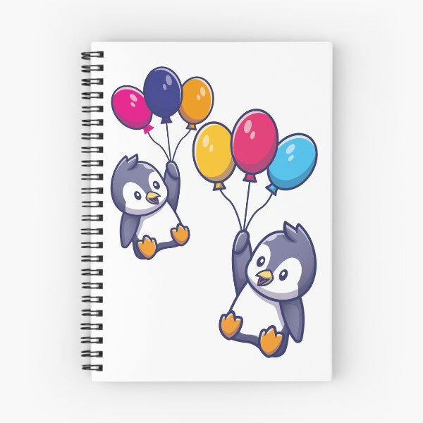 Item preview, cute penguins with bloons designed and sold by YOUR SHOP.