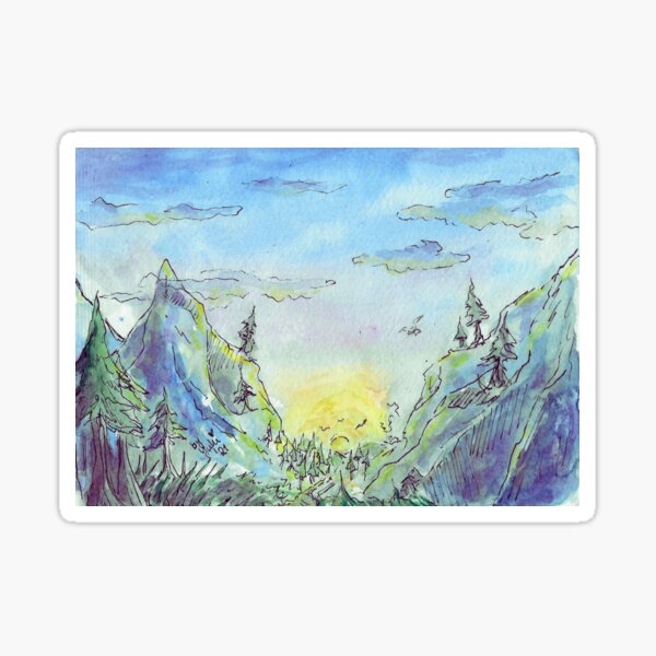 Lanschaft - "Hike to a still unknown place" Sticker