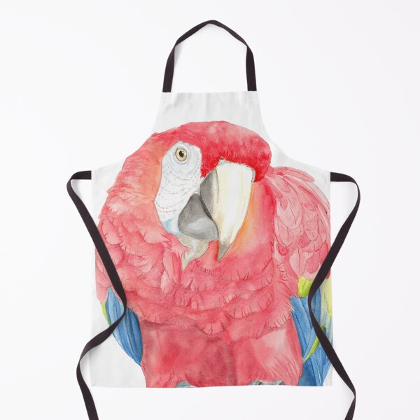 Item preview, Scarlet macaw watercolor bird portrait painting designed and sold by L'Atelier Oranjade.