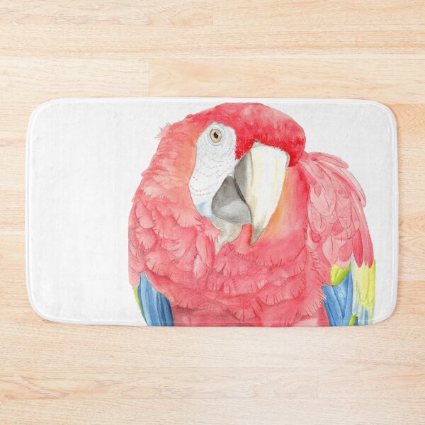 Item preview, Scarlet macaw watercolor bird portrait painting  designed and sold by L'Atelier Oranjade.