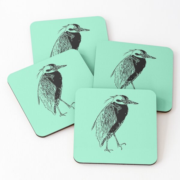 Item preview, Yellow Crowned Night Heron Black Print  designed and sold by designsasstultd.