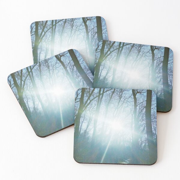 Item preview, Sunny cross, the sun brightly shining through bare winter trees at sunrise, natural background  designed and sold by helenkaiy.