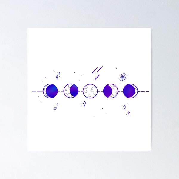 Item preview, Colorful Horizontal Moon Phases  designed and sold by SosaPaintings.