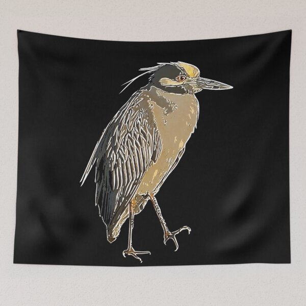 Item preview, Yellow Crowned Night Heron White Alternate Print  designed and sold by designsasstultd.