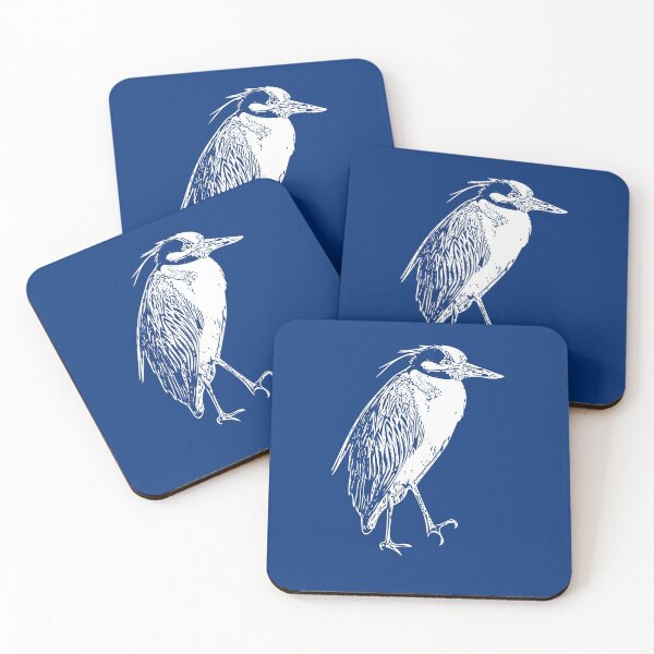 Item preview,  Yellow Crowned Night Heron White Print  designed and sold by designsasstultd.