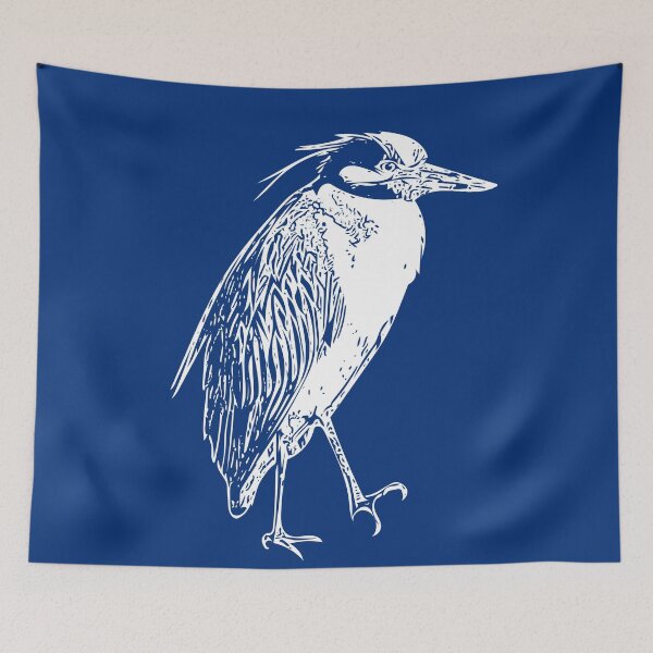 Item preview,  Yellow Crowned Night Heron White Print  designed and sold by designsasstultd.
